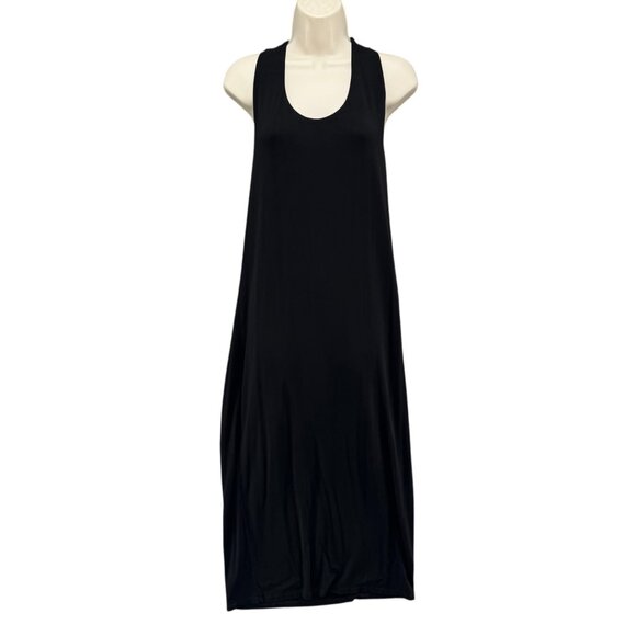 Marcella Maxi Dress Solid Black Sleeveless Twist Back Scoop Neck Pullover Size L - Picture 1 of 11